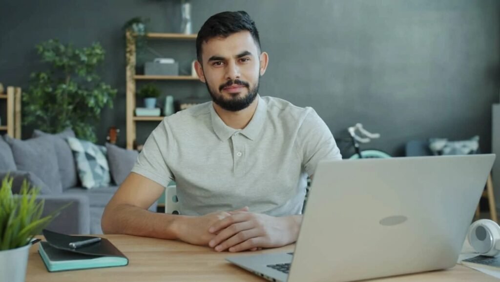 AI for local business - a small business owner reviewing enquiries on a phone